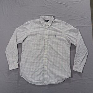 Polo Ralph Lauren Men's Button Down Shirt Long Sleeve Plaid Logo Size Large